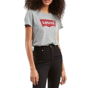 Women’s Grey Levi’s Logo T-Shirt Size Medium